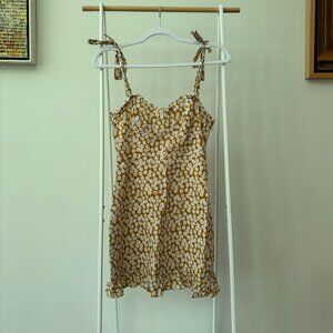 Princess Polly Yellow Floral Mini Dress - Size 2